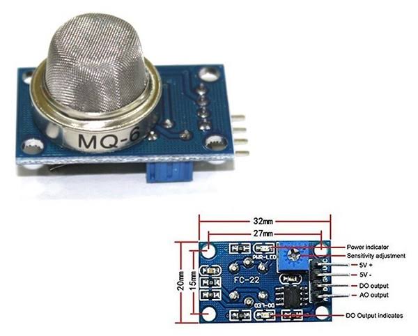Modulo Sensor Gas Propano Butano Mq6 Detector Glp Mq 6 A0065